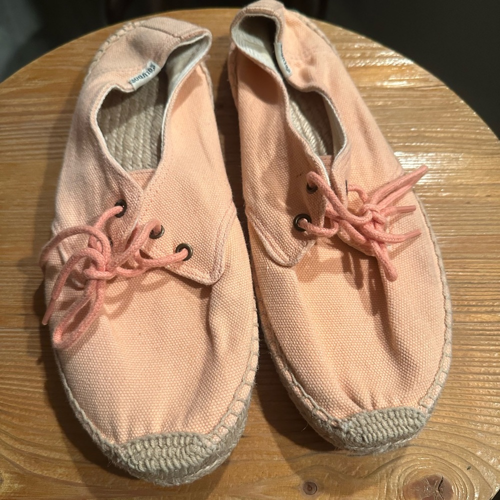 Soludos Pink Espadrille lace up Shoes